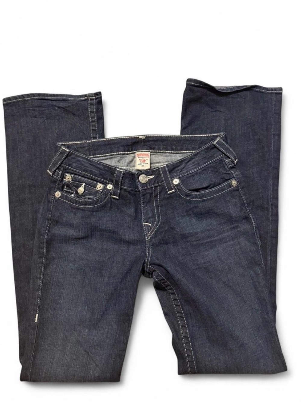 True Religion Women's Straight-Leg Dark Indigo Jeans
